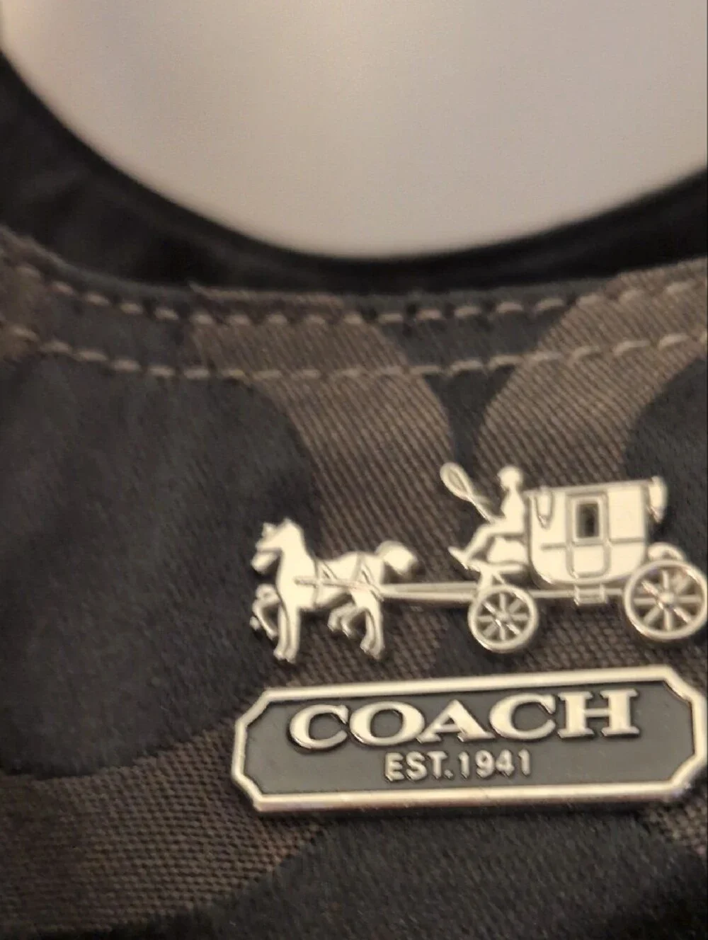 2005 Coach Madison Maggie Black Signature 'C' Pattern Shoulder Bag H0973-14305